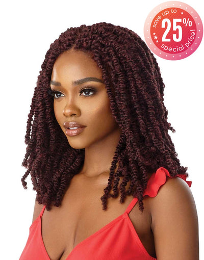 Outre X-Pression Twisted Up Pre-Plucked 4x4 Swiss Braid Lace Front Wig Wavy Bomb Twist 18" - Elevate Styles