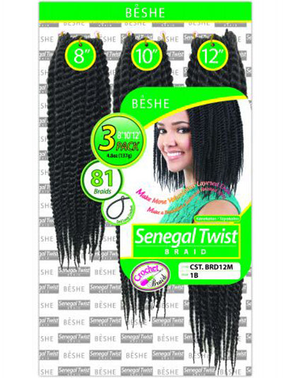 Beshe Mega 3x Senegal Twist 8" 10" 12" CST.BRD12M - Elevate Styles