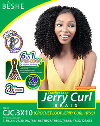 Thumbnail for Beshe Synthetic 3X Pre-Looped Jerry Curl Crochet Braid 10