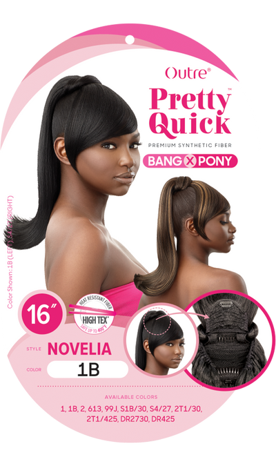 Outre Premium Synthetic Pretty Quick Bang X Pony Novelia 16" - Elevate Styles
