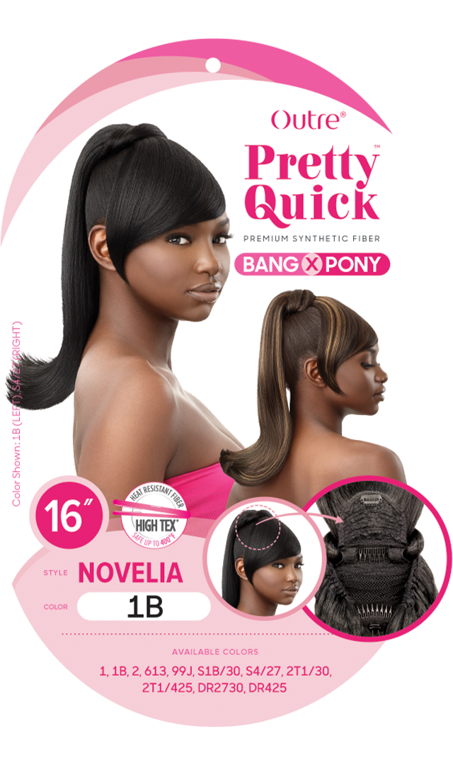Outre Premium Synthetic Pretty Quick Bang X Pony Novelia 16" - Elevate Styles