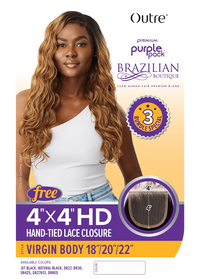 Thumbnail for Outre Premium Purple Pack 100% Human Hair Blend 3x Virgin Body 18