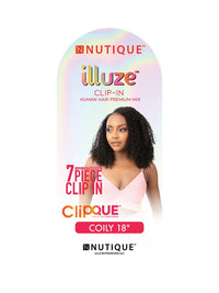 Thumbnail for Illuze Human Hair Mix 7 Piece Clip In Coily 18