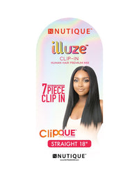 Thumbnail for Illuze Human Hair Mix 7 Piece Clip In Straight 18