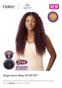 Thumbnail for Outre Premium Purple Pack 100% Human Hair Blend 3x Virgin Loose Deep 18