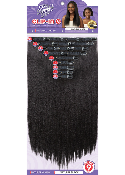 Outre Big Beautiful Hair Clip-In 9 Pcs Natural Yaki 18" - Elevate Styles
