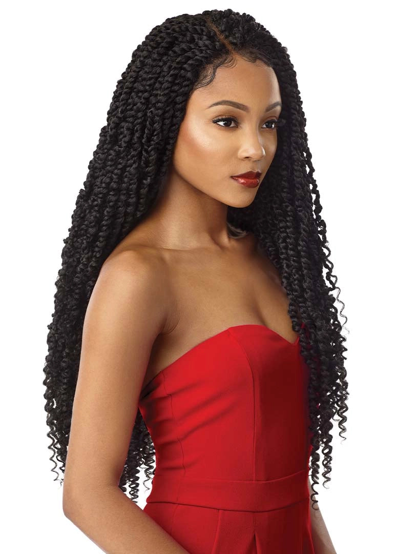 Outre X-Pression Twisted Up Pre-Plucked 4x4 Swiss Braid Lace Front Wig Passion Twist 28" - Elevate Styles