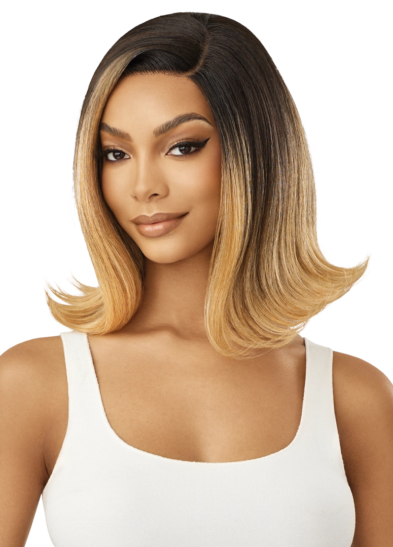 Outre Synthetic Glueless HD Transparent Lace Front Wig Carmel Elevate