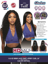 Thumbnail for Mane Concept Trill 11A HD Lace Front Wig Jerry Curl 24