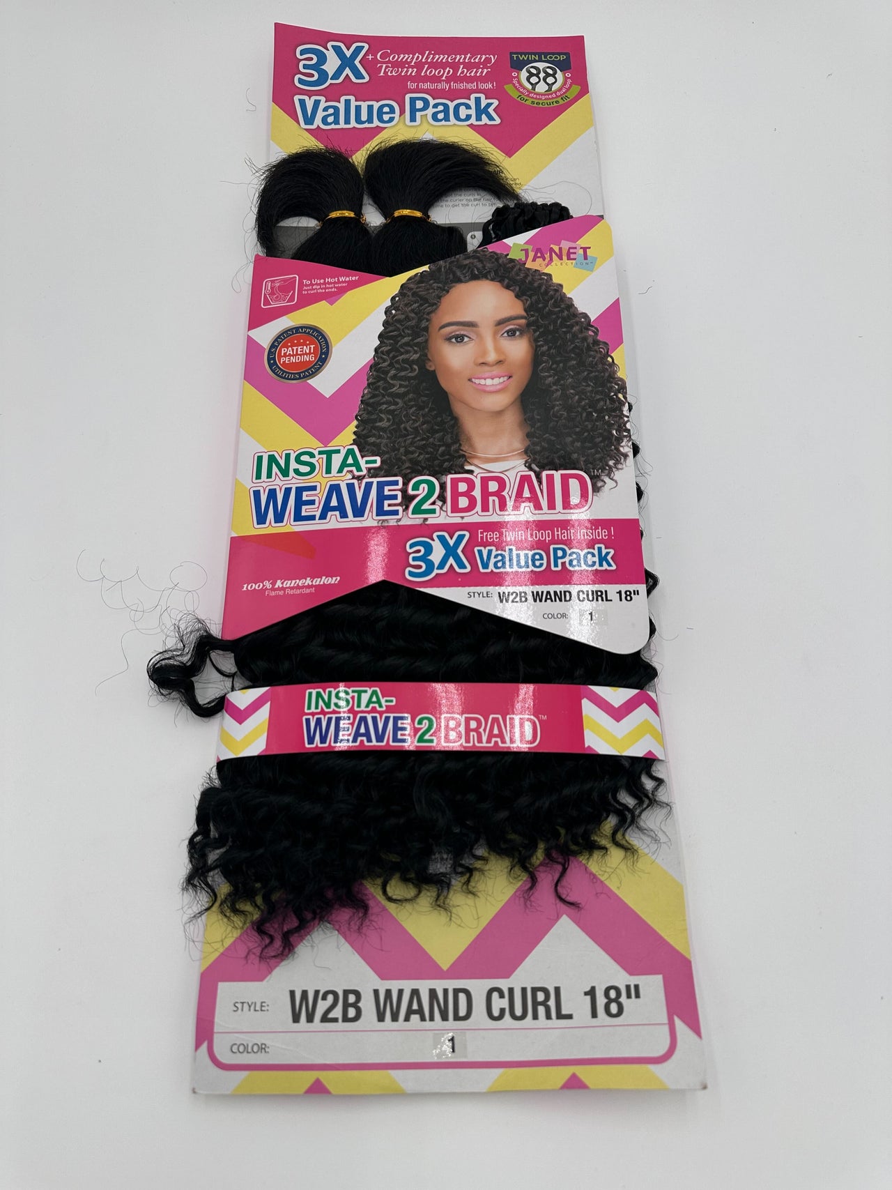 Janet Collection Synthetic Hair Insta Weave 2 Braid Wand Curl 18" - Elevate Styles