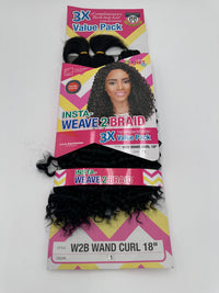 Thumbnail for Janet Collection Synthetic Hair Insta Weave 2 Braid Wand Curl 18
