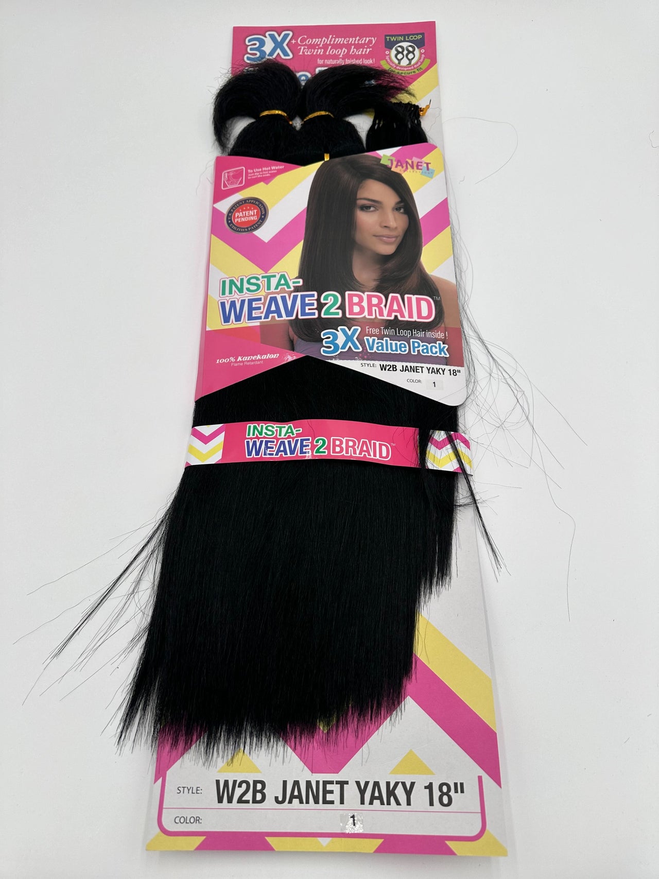 Janet Collection Synthetic Hair Insta Weave 2 Braid Yaky 18" - Elevate Styles