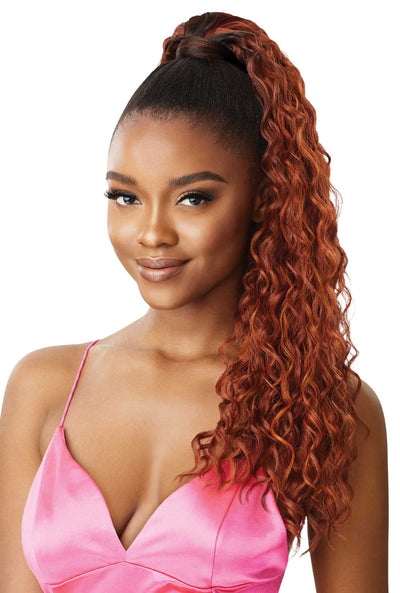 Outre Premium Synthetic Pretty Quick Wrap Around Ponytail Deep Wave 24" - Elevate Styles