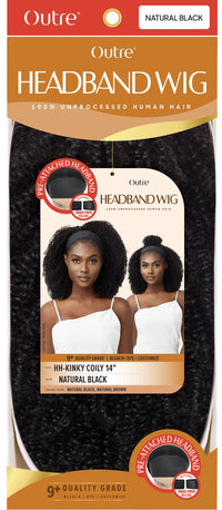 Thumbnail for Outre 100% Unprocessed Human Hair Headband Wig Wet & Wavy HH - Kinky Coily 14