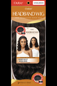 Thumbnail for Outre 100% Unprocessed Human Hair Headband Wig HH Body Curl 16
