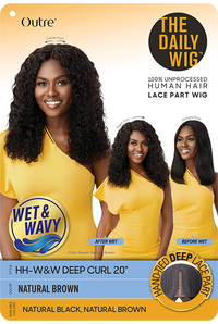 Thumbnail for Outre The Daily Wig 100% Human Hair Wet N Wavy - Deep Curl 20