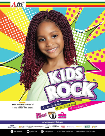 Afri Naptural Synthetic Kids Crochet Braid Kids Rock Juju Kinky Twist 10" KR08 - Elevate Styles