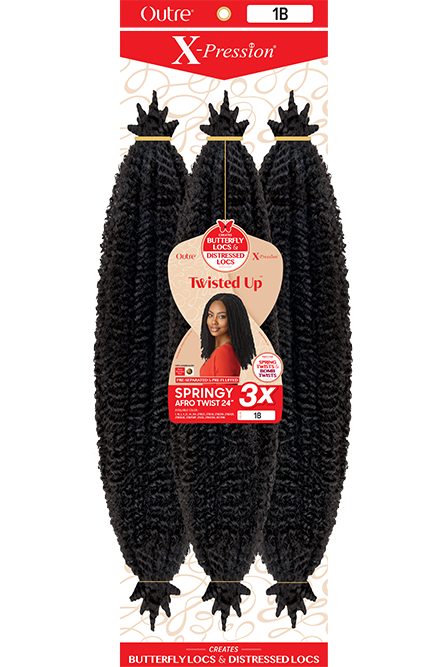 BOX DEAL Outre Synthetic Hair Braids X-Pression Twisted Up Springy Afro Twist 24" 3X  (50 packs/box) - Elevate Styles