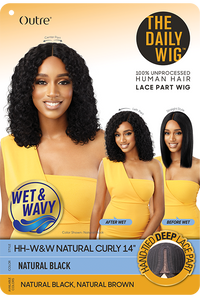 Thumbnail for Outre The Daily Wig 100% Human Hair Wet N Wavy - Natural Curly 14