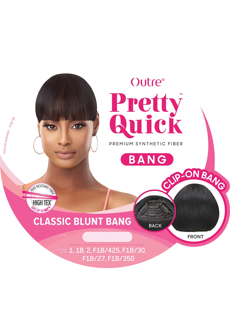 Outre Pretty Quick Bang Clip-On Classic Blunt Bang - Elevate Styles