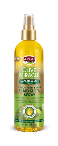 Thumbnail for African Pride Olive Miracle Anti-Breakage Formula Braid Sheen Spray 12 Oz - Elevate Styles