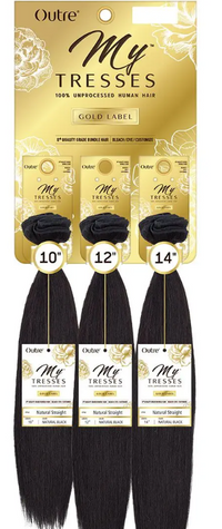 Thumbnail for Outre MyTresses Gold Label 100% Unprocessed Humain Hair 3 Pieces Bundle Natural Straight - Elevate Styles