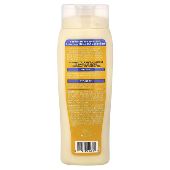 Cantu Flaxseed Smoothing Leave-In or Rinse-Out Conditioner 13.5 FL OZ / 400 mL