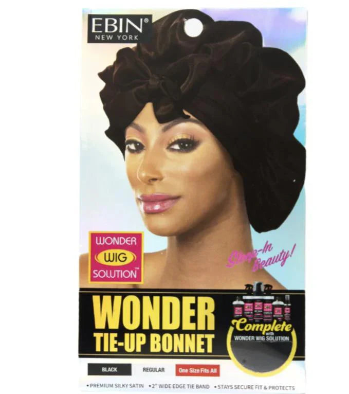 EBIN Wonder Tie Up Bonnet Regular Black WWTB01