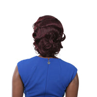 Thumbnail for Nutique BFF Part Lace Myori wig back view, Dark Sangria Luxe