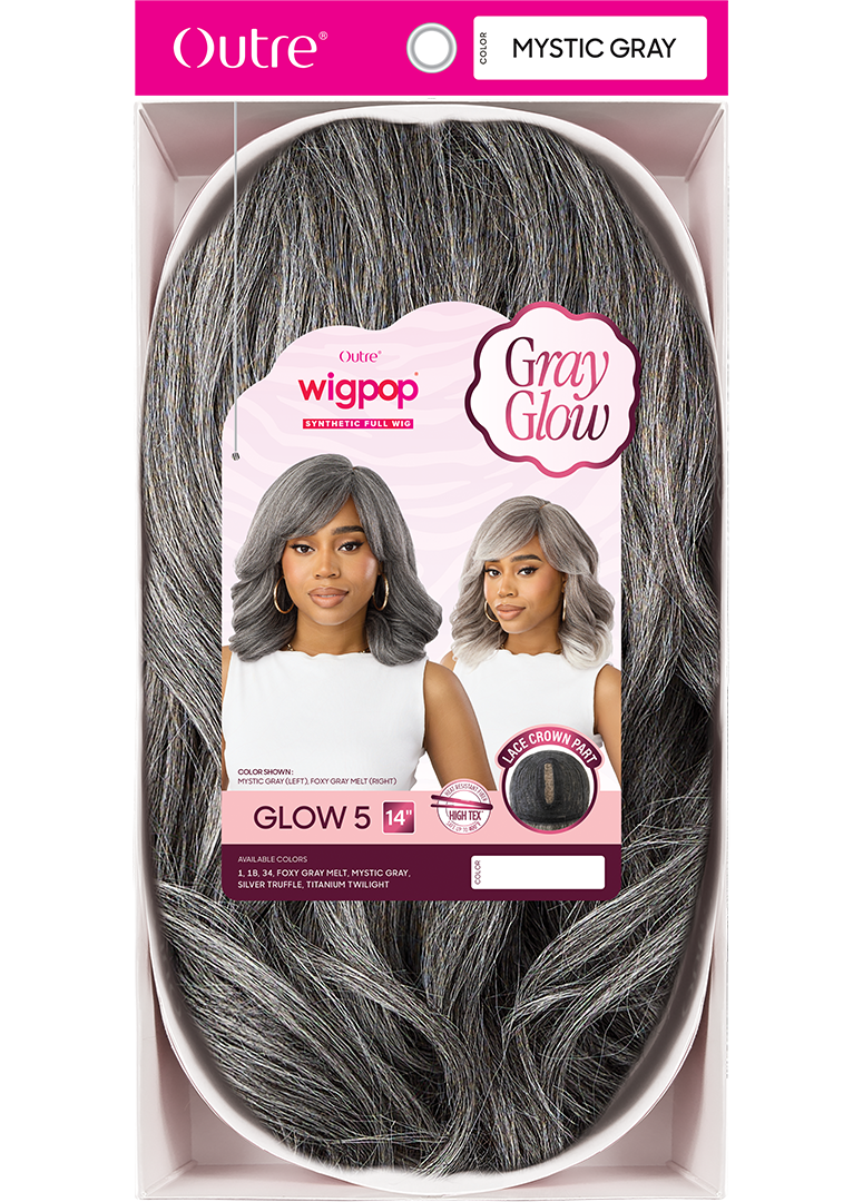 Outre Wigpop Gray Glow Synthetic Full Wig Glow 5 QPOPGLO5