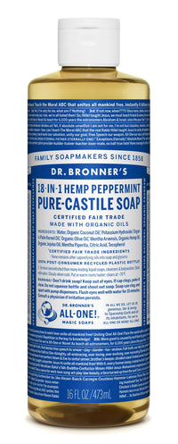 Thumbnail for Dr. Bronner’s 18-in-1 Hemp Peppermint Pure-Castile Soap – 16 oz - Elevate Styles