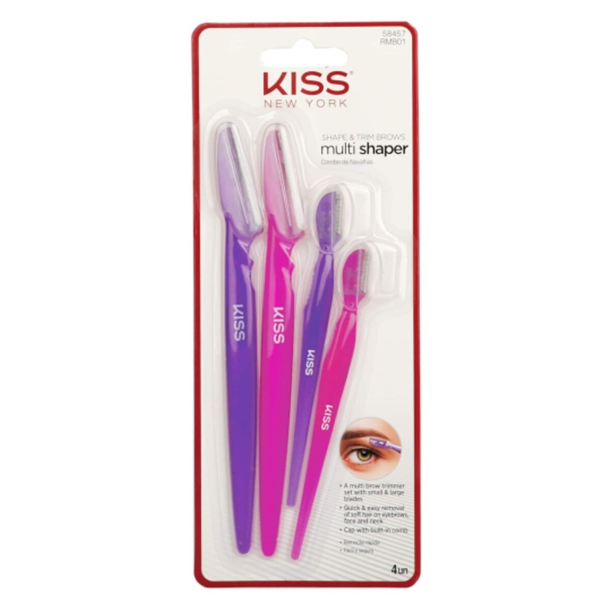 KISS New York Multi Shaper Brow & Face Razor Set – 4 Pack RMB01