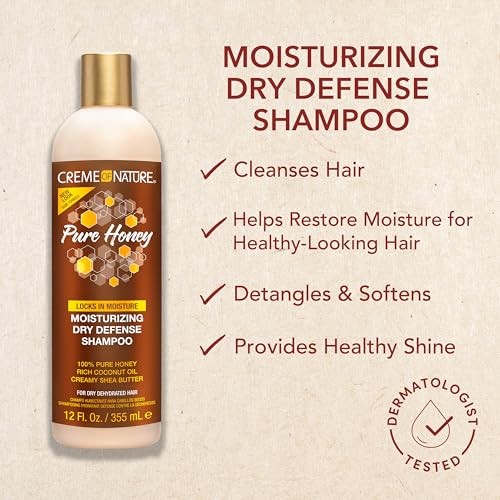 Creme of Nature Pure Honey Moisturizing Dry Defense Shampoo 15.2 Oz - Elevate Styles