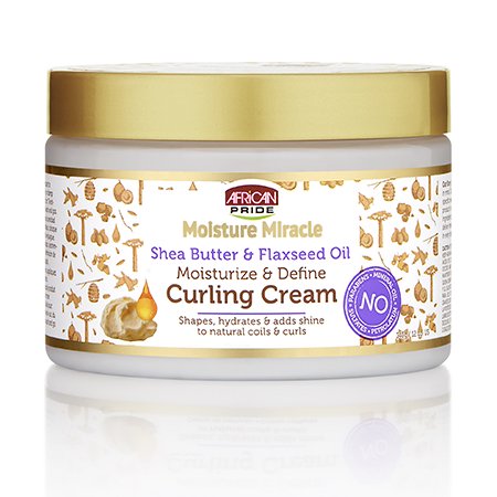 African Pride Moisture Miracle Curling Cream – Shea Butter & Flaxseed Oil (12 oz) - Elevate Styles