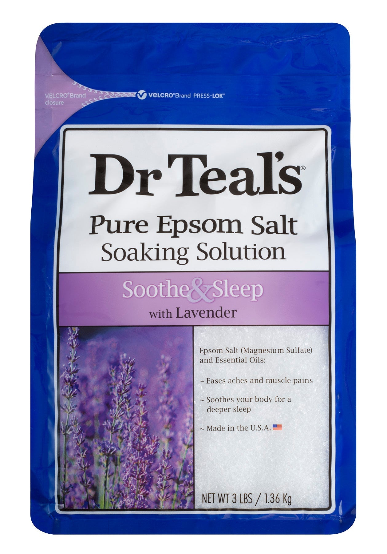 Dr Teals Pure Epsom Salt Soaking Solution Soothe and Sleep with Lavender 3 lb - Elevate Styles