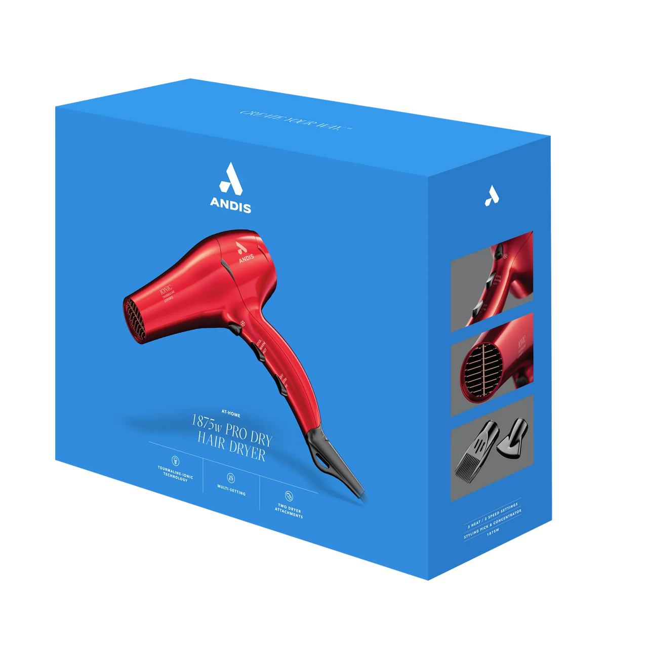 Andis 1875W Pro Dry Hair Dryer – Red - Elevate Styles