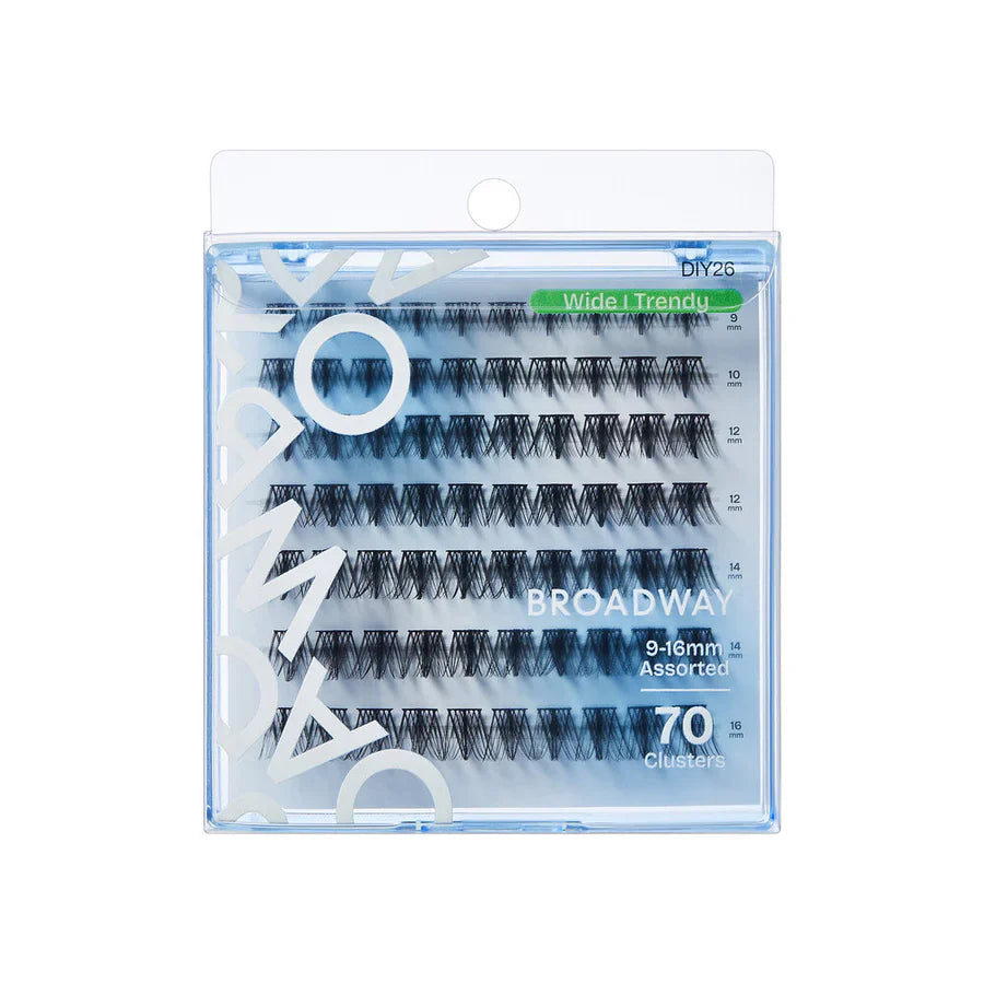 Broadway Wide Trendy Lashes – DIY Customizable Extensions (70–140 pcs) – DIY26 - Elevate Styles