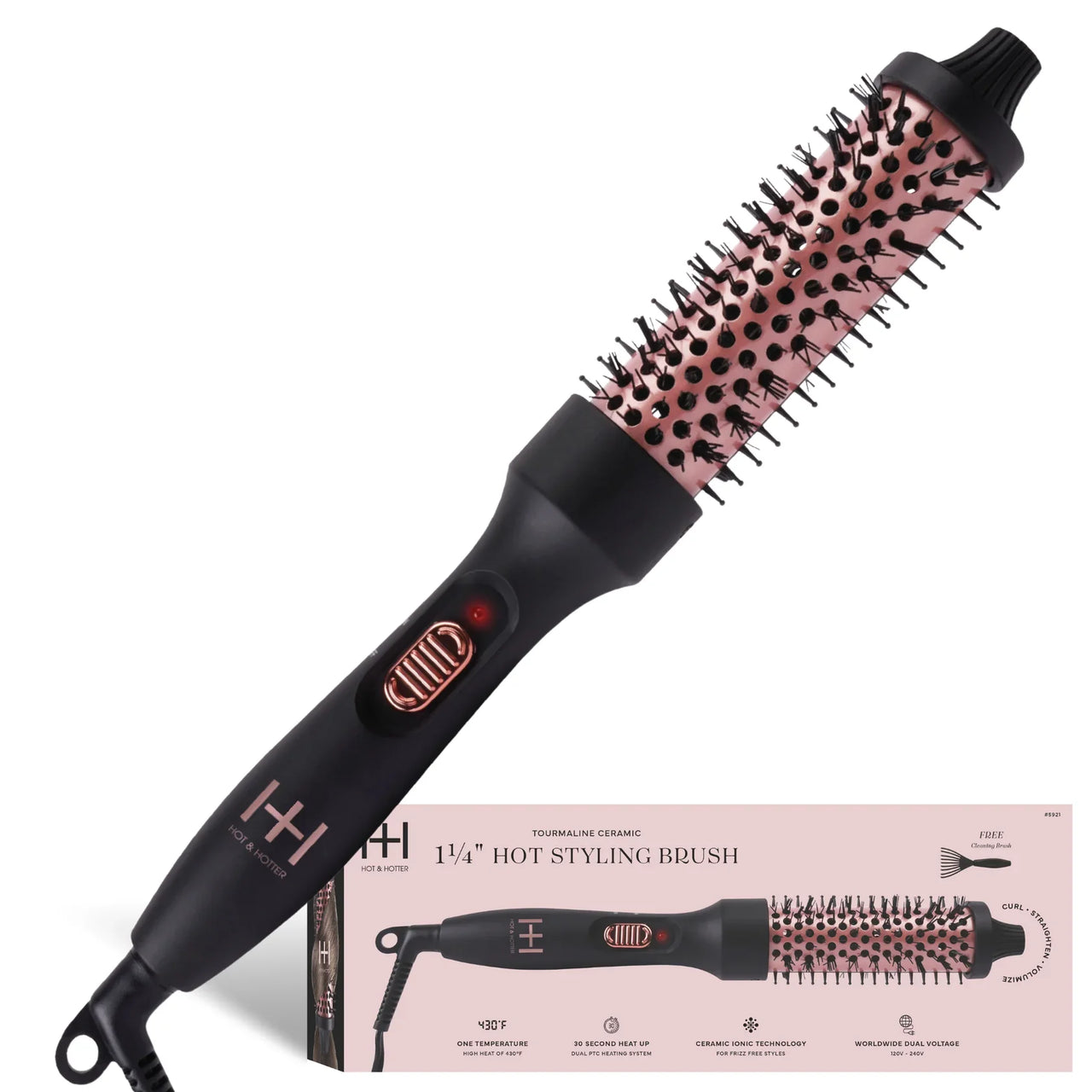 Hot and Hotter 1 1 4 Inch Hot Styling Brush Tourmaline Ceramic 5921