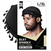 Thumbnail for Mr Durag Silky Spandex Crown Turban With Tassel L XL 4352