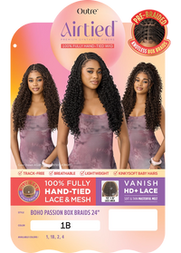 Thumbnail for Outre Airtied 100% Fully Hand-Tied Wig Boho Passion Box Braids 24