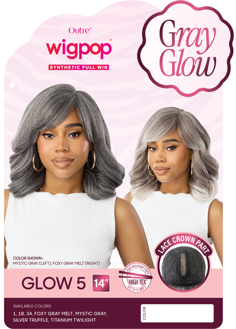 Outre Wigpop Gray Glow Synthetic Full Wig Glow 5 QPOPGLO5