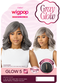 Thumbnail for Outre Wigpop Gray Glow Synthetic Full Wig Glow 5 QPOPGLO5