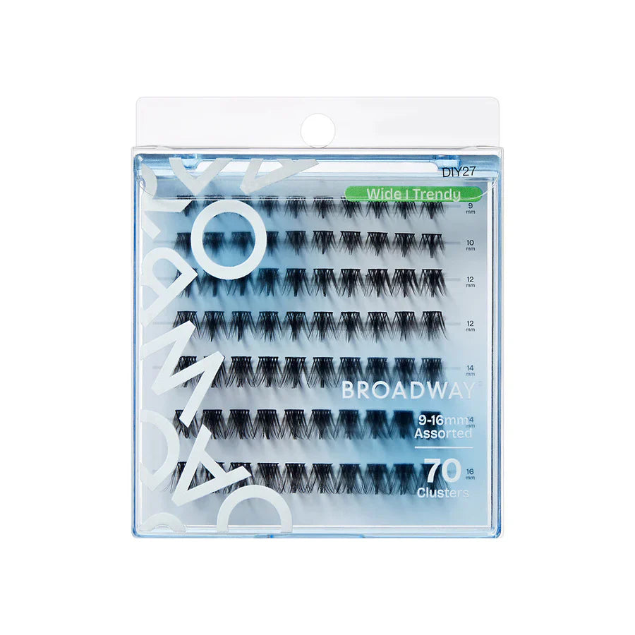 Broadway Wide Trendy Lashes – DIY Customizable Extensions (70–140 pcs) – DIY27 - Elevate Styles