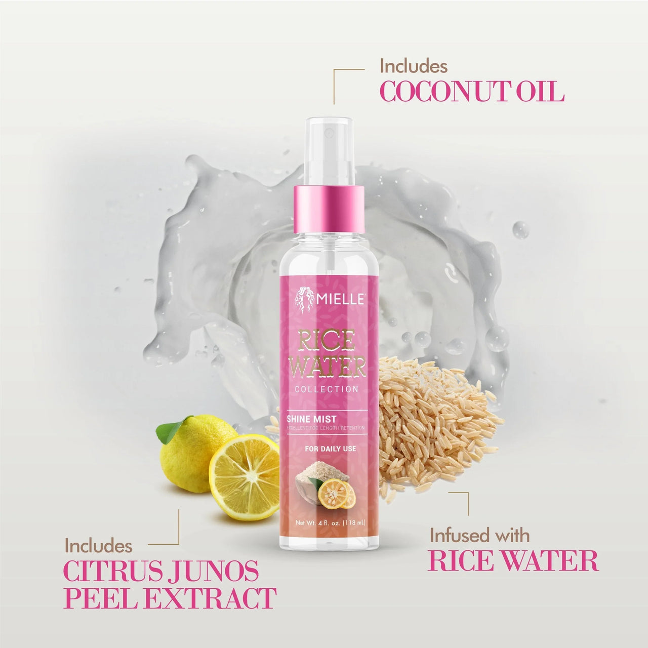 Mielle Rice Water Collection Shine Mist 4 Fl. Oz. (118 ml)