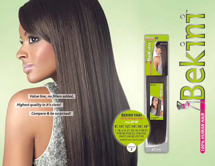 Beshe Bekini Yaki Weaving Hair Extension – 100% Human Hair  10" - Elevate Styles