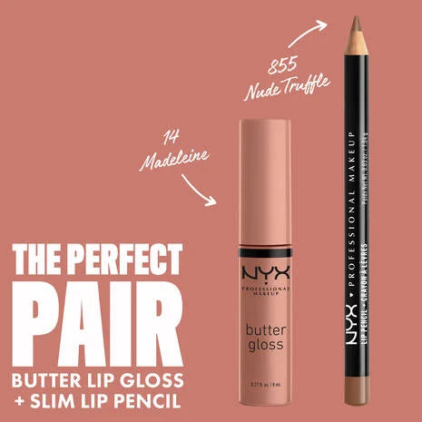 NYX Professional Makeup Butter Gloss - Madeleine - 0.27 fl. oz. / 8 mL