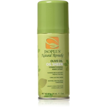 Isoplus Natural Remedy Olive Oil Oil Sheen Conditioning Hair Spray 2Oz - Elevate Styles