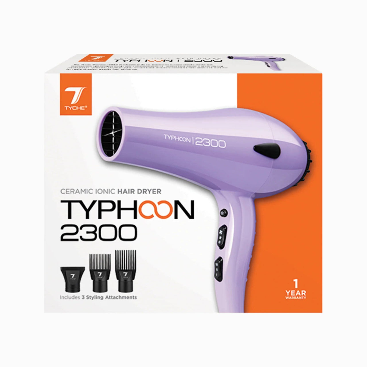 Tyche Typhoon 2300 Ceramic Ionic Hair Dryer – Lavender - Elevate Styles