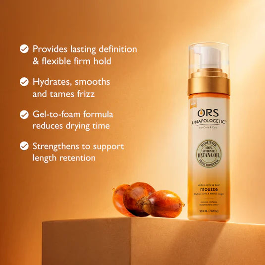 ORS Unapologetic Mousse For Curls & Coils 224 mL / 7.6 Fl. Oz.