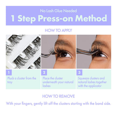 I Envy By Kiss Press & Go Press On Cluster Lashes All-in-One Kit Every Day IPK01 - Elevate Styles

